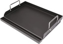 Nonstick Griddle, 17" X 13" Universal Griddle Flat Top Plate Insert with Grease Groove and Removable Handles for Charcoal/Gas Grills, Camping, Tailgating, and Parties