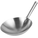 HEMOTON Stainless Steel Frying Pan Household Kitchen Wok Pan for Home Restaurant