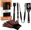 Yukon Glory 5Pc Premium Grilling Tools Set with Spatula, Gloves, Tongs, Grill Brush, Meat Fork