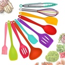 Aybloom Silicone Kitchen Utensils Set 10 Pieces Multicolor Silicone Heat Resistant Nonstick Kitchen Cooking Tools