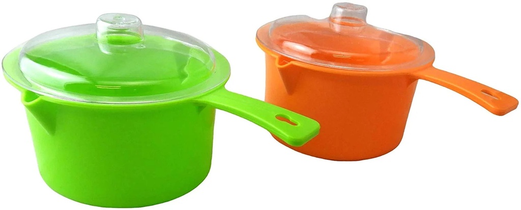 Set of 2 Microwave Saucepan with Lid Store Heat and Eat 800 Ml Each Store Heat and Eat Cook Sauces Soups