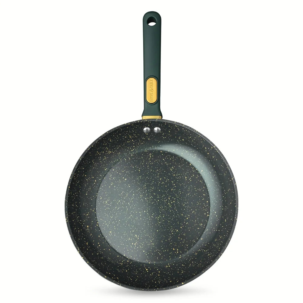 Thyme & Table 12.5" Ceramic Non-Stick Fry Pan Granite Collection, Hunter Green