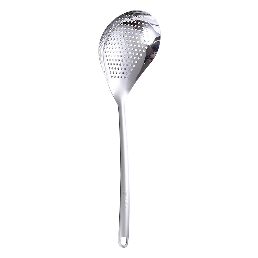 JWDX Kitchen, Kitchen Tools Clearance, 304 Stainless Steel Slotted Spoon Long Handle Pepper Big Slotted Spoon Home Kitchen Drain Oil Hot Pot Slotted Spoon Dredge Oil Silver