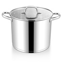 Walchoice 12-Quart Stainless Steel Stockpot with Lid, Large Heavy Duty Soup Pasta Pot Cookware with Tri-Ply Bottom for Cooking, Induction & Dishwasher Safe, Measuring Markings