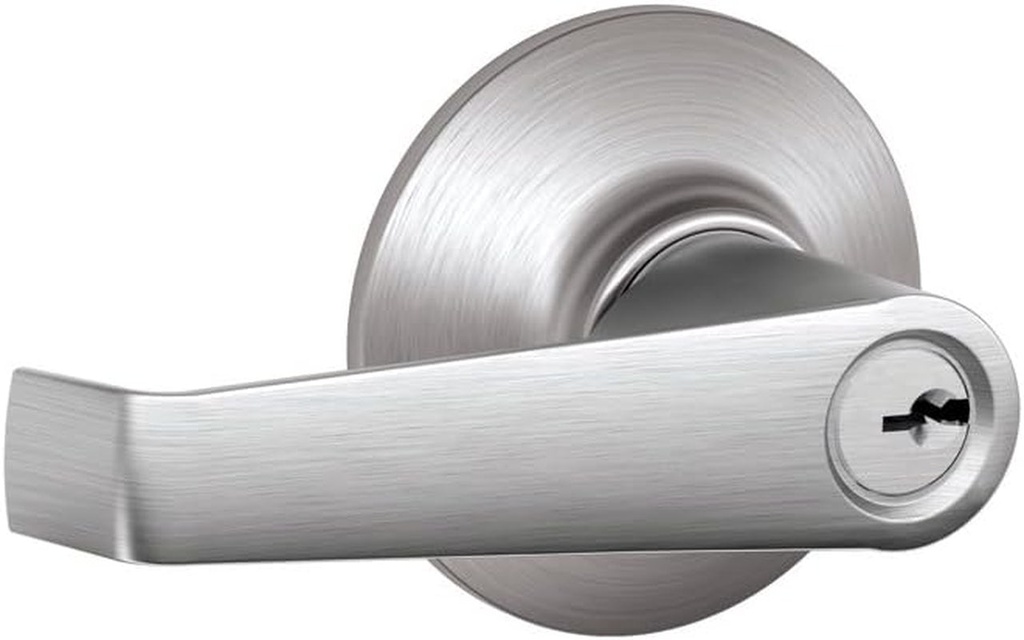SCHLAGE F51A ELA 626 Elan Lever Keyed Entry Lock, Satin Chrome