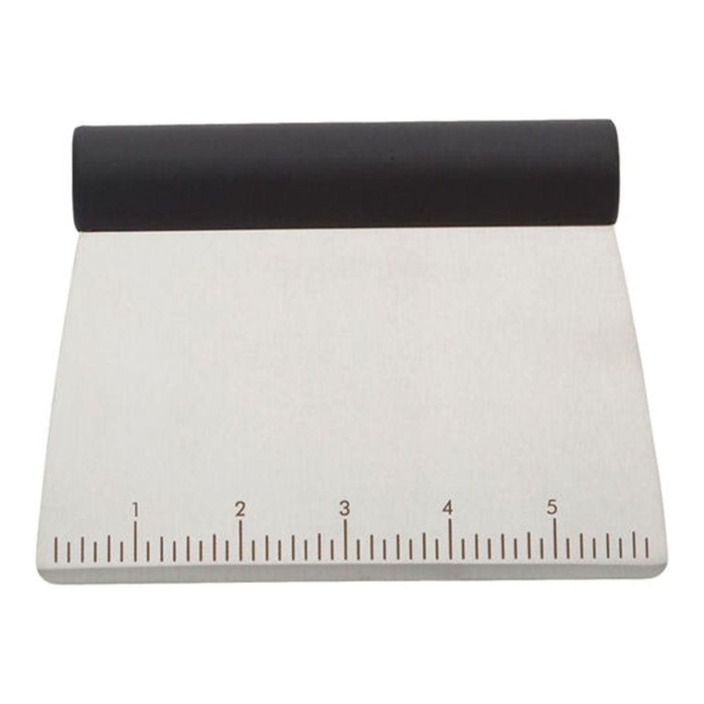 Kitchenaid All-Purpose Stainless Steel Dough Pastry Scraper/Chopper/Cutter with Measurement Scale, 6-Inch, Black