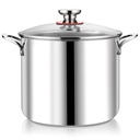Coliware 12QT Stainless Steel Stock Pot with Glass Lid, Large Cooking Soup Pot with 3-Ply Bottom Compatible with Gas Electric Ceramic Induction, Kitchen Cookware & Dishwasher Safe