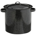 Granite-Ware Enamel on Steel 12 Quart Stock Pot with Lid - Black