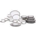 Noritake Crestwood Platinum 50-Piece Dinnerware Set, Service for 8 plus Serving Pieces