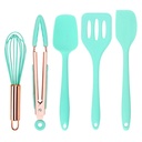 Mini Spatula and Mini Kitchen Utensil Set Small Five-Piece Set Tiny Silicone Kids Kitchen Tools Whisk Spatula Tongs Spoon and Slotted Spatula
