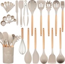 Complete 26-Piece Kitchen Utensils Set with Holder - Non-Stick Silicone Cooking Tools, Heat Resistant - Perfect Starter Set for Your First Apartment - Bpa-Free, Odorless, Food Grade Silicone - Carving