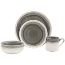 Baum HEA16GY Alora Grey Dinnerware Set, Grey - 16 Piece