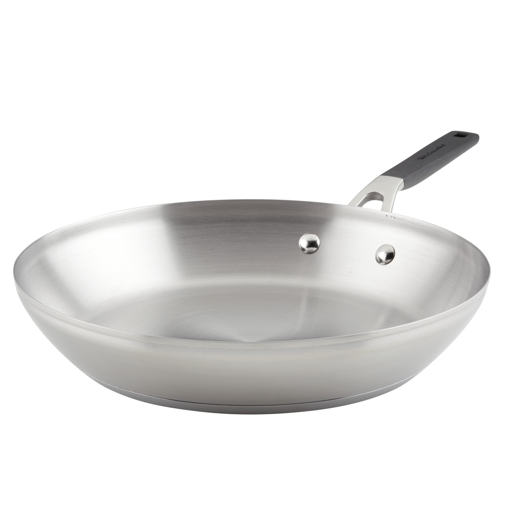 Kitchenaid Stainless Steel Induction 12 Inch Frying Pan, Brushed Stainless Steel