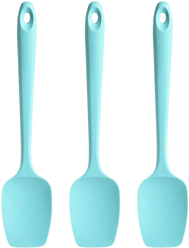 Silicone Spoon Spatula Set, Food Grade BPA Free, Heat Resistant up to 600℉, Baking Cooking Mixing Kitchen Utensils Set of 3(Teal)