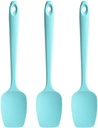 Silicone Spoon Spatula Set, Food Grade BPA Free, Heat Resistant up to 600℉, Baking Cooking Mixing Kitchen Utensils Set of 3(Teal)