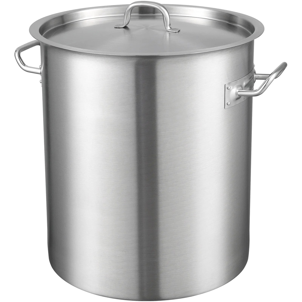 SKYSHALO 18/10 Stainless Steel Stockpot 42-Quart, 39.7L Classic Deep Cooking Pot Canning Cookware with Stainless Steel Lid Large-Capacity Soup Pot, Silver