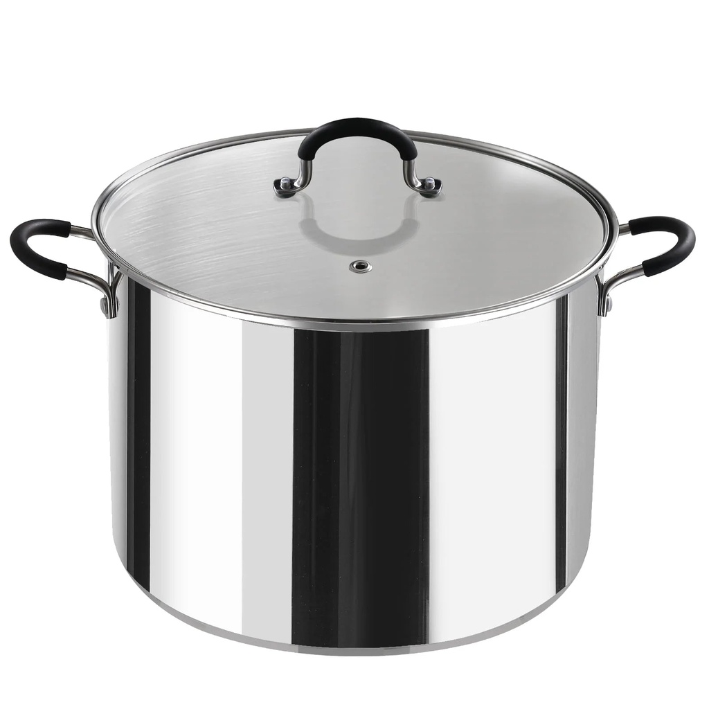 Cook N Home Stockpot Sauce Pot Induction Pot with Lid Professional Stainless Steel 20 Quart