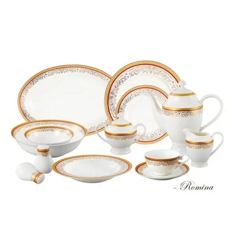 Lorenzo La Luna Collection 57 Piece Dinnerware, Serves 8, China