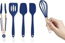 Cook with Color Silicone Cooking Utensils, 5 Pc Kitchen Utensil Set, Easy to Clean, Cooking Utensils for Nonstick Cookware, Kitchen Gadgets Set - Pink and Copper