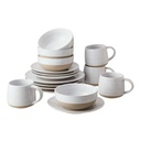 Elevate Your Dining Experience Microwave Ceramic with a Stoneware 16 Piece Dinnerware Set White