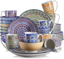 Vancasso, Series Mandala, 32 Piece Porcelain Dinnerware Set, Colourful Dinner Set, Service for 8