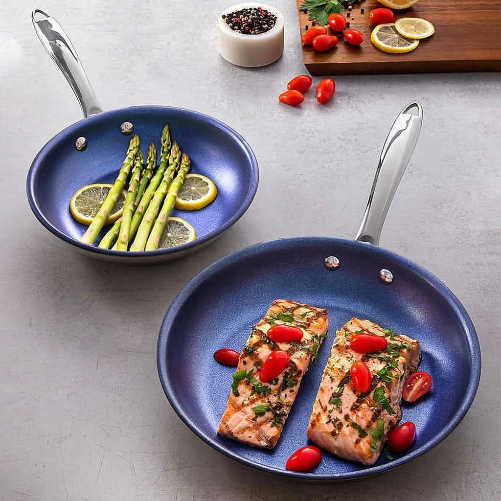 Granitestone Diamond PRO Stainless Steel Tri-Ply Non-Stick Saute Pans, 2-Piece S