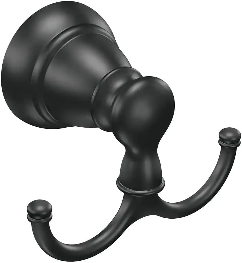 Moen Y2603Bl Banbury Double Robe Hook, Matte Black