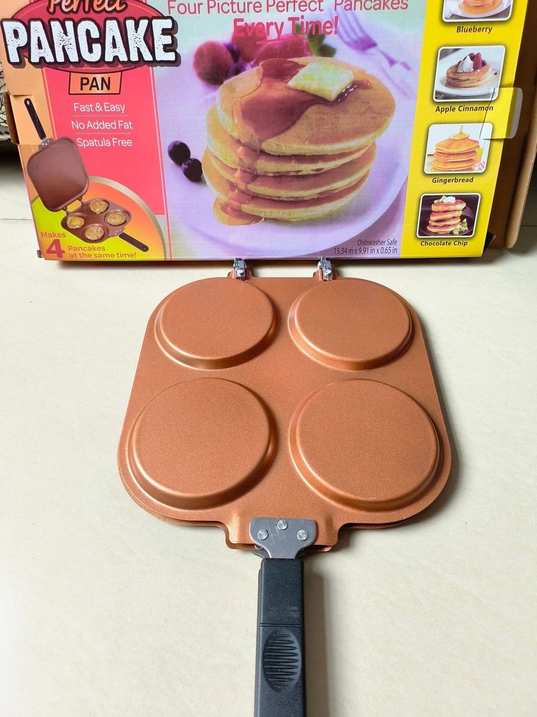 DGPERTE Non Stick Pancake Pan Flip Perfect Pancake Maker Breakfast Omelette Eggs（Gold)