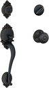 SCHLAGE Brookshire Single Cylinder Handleset and Georgian Knob, Aged Bronze (F60 BRK 716 GEO)