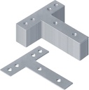 20 Pack T Shape Mending Plate, 5 X 5-1/8 Inch Galvanized Steel Corner Stealth Speed Brace Brackets, Fixing Joint Tie Structure Connector, Heavy T Straps for Timber Wood Repair Thickness 1.8 Mm