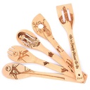 Keast 5Pcs Bamboo Spatula Spoon Set, the Nightmare before Christmas Nonstick Spatulas and Spoons with Gift Box, Wood Kitchen Utensil Set Mother'S Day Gift