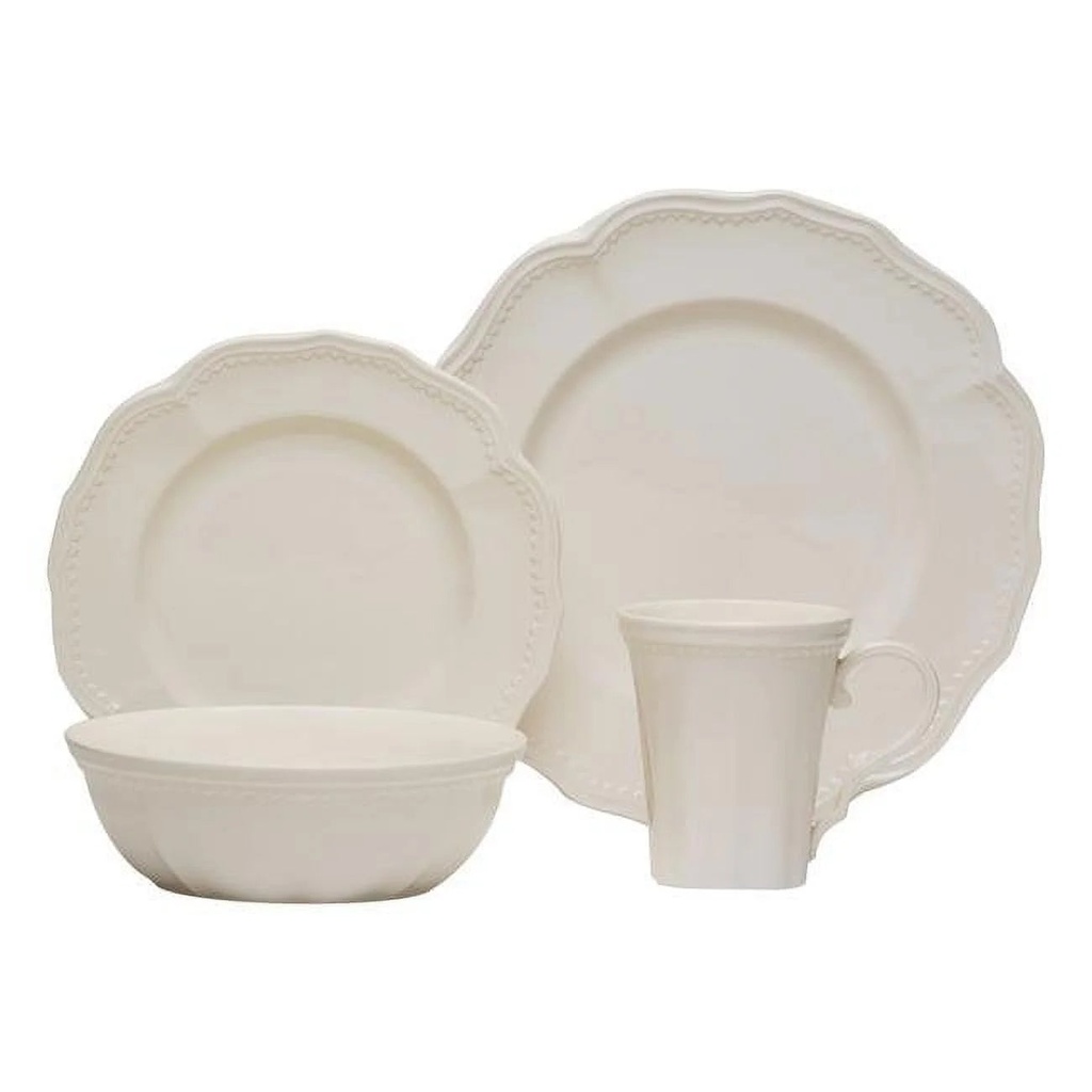 Red Vanilla FN900-16C Classic White Dinner Set with Coupe Bowl - 16 Piece