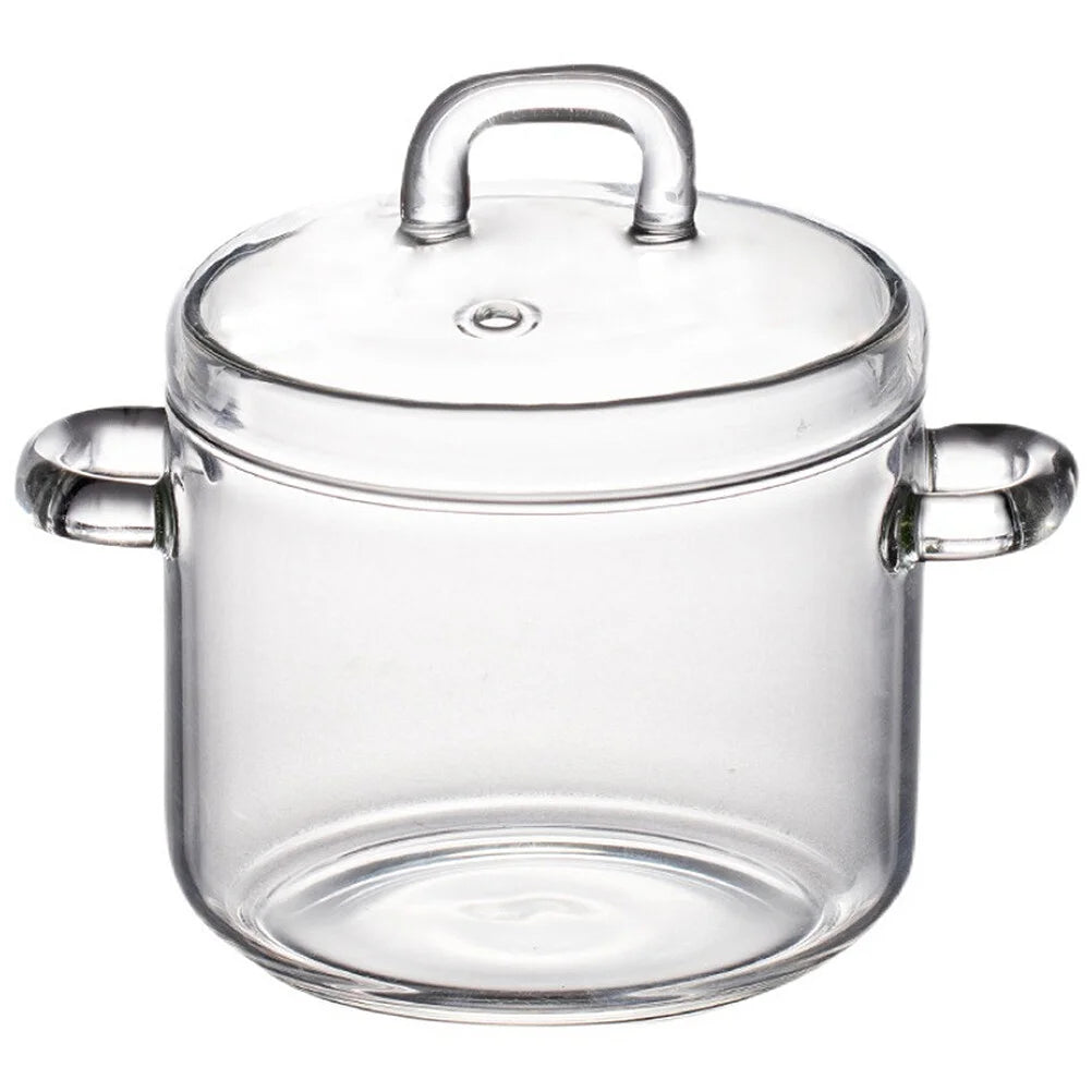Glass Stewing Pot Anti-Scalding Stewing Pot with Lid for Restaurant Use