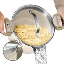 Gotham Steel Stock Pot 5 Quart Large Cooking Pasta Pot Nonstick Big Ceramic Soup Pot with Glass Lid Strainer Cream