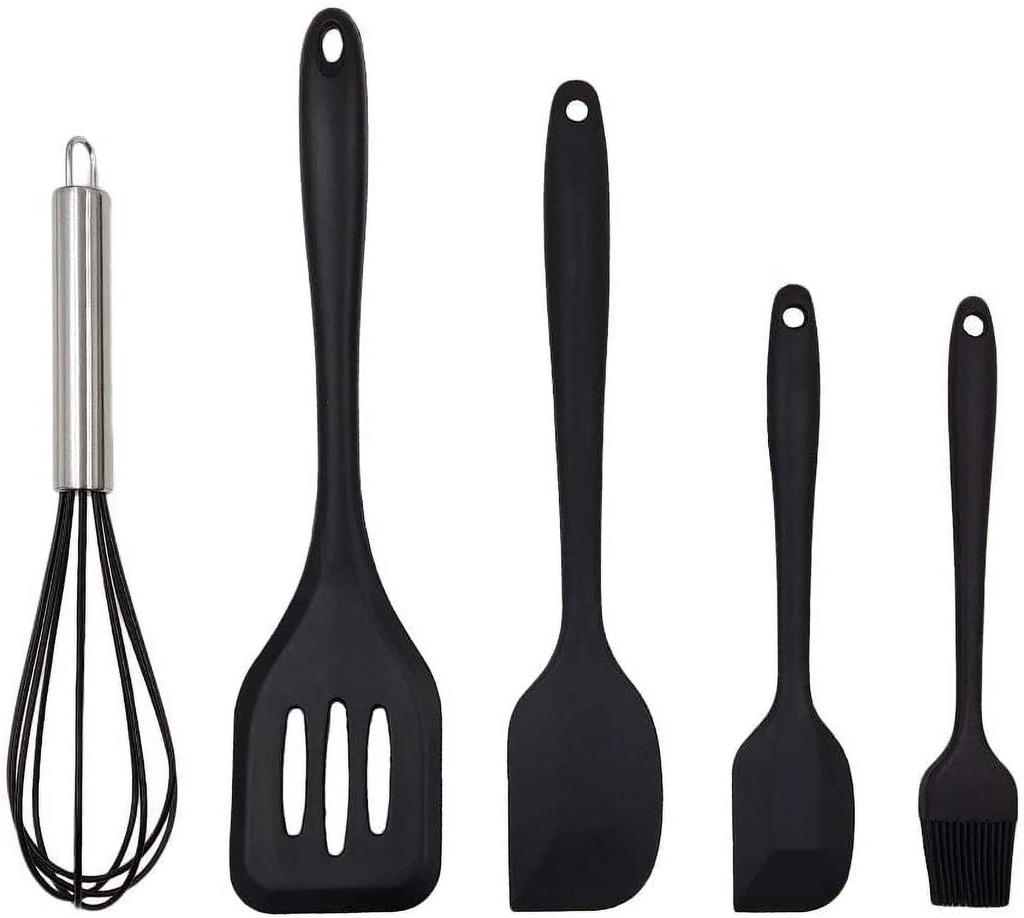 5Pcs Silicone Cooking Utensil Sets, Nonstick Cooking Utensil Resistant Silicone Cooking Utensils Set