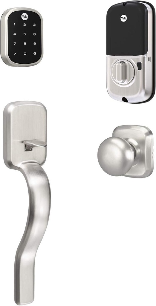Yale Assure Lock SL, Wi-Fi Smart Lock with Ridgefield Handleset - Works with the Yale Access App, Amazon Alexa, Google Assistant, Homekit, Phillips Hue and Samsung Smartthings, Satin Nickel