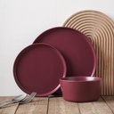 Stone + Lain Chelsea Stoneware Collection, round Dinnerware Set, 24 Pieces Service for 8, Purple