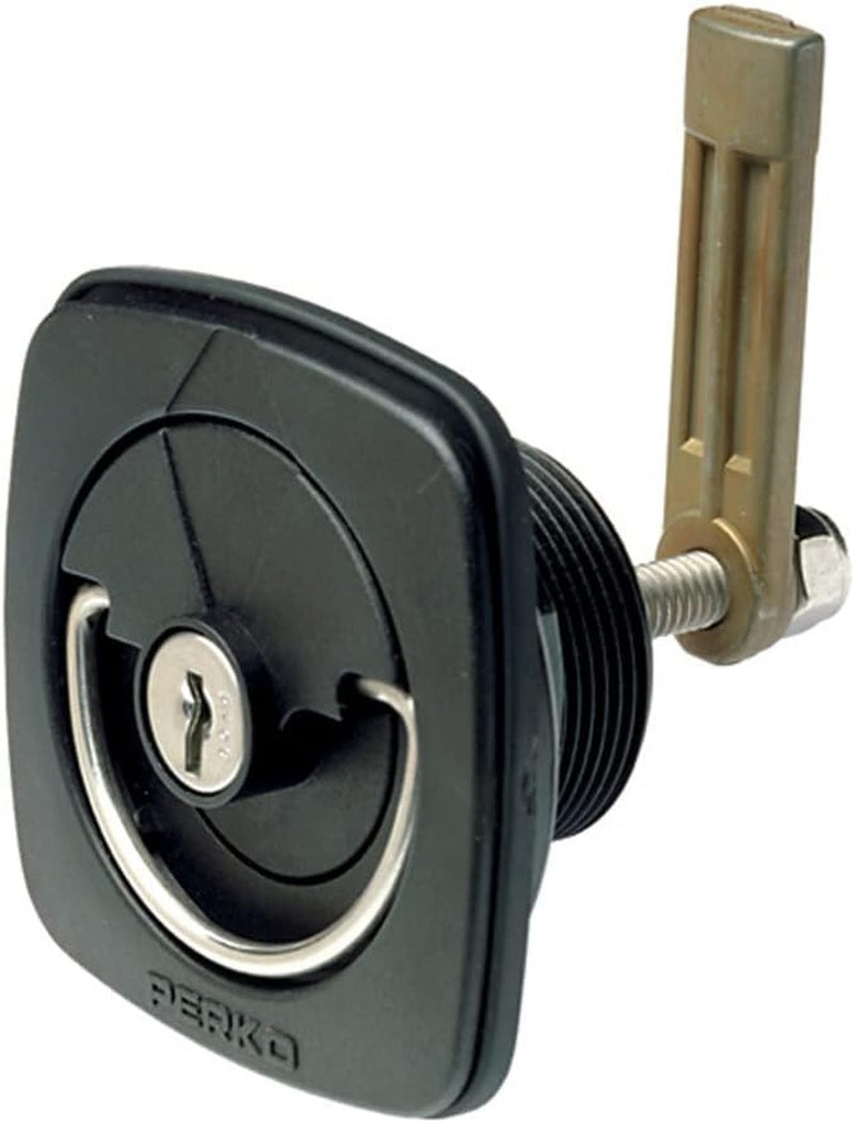 Perko 1081DP3BLK Flush Lock & Latch - Straight Cam Bar, Flexible Plastic Strike, Black