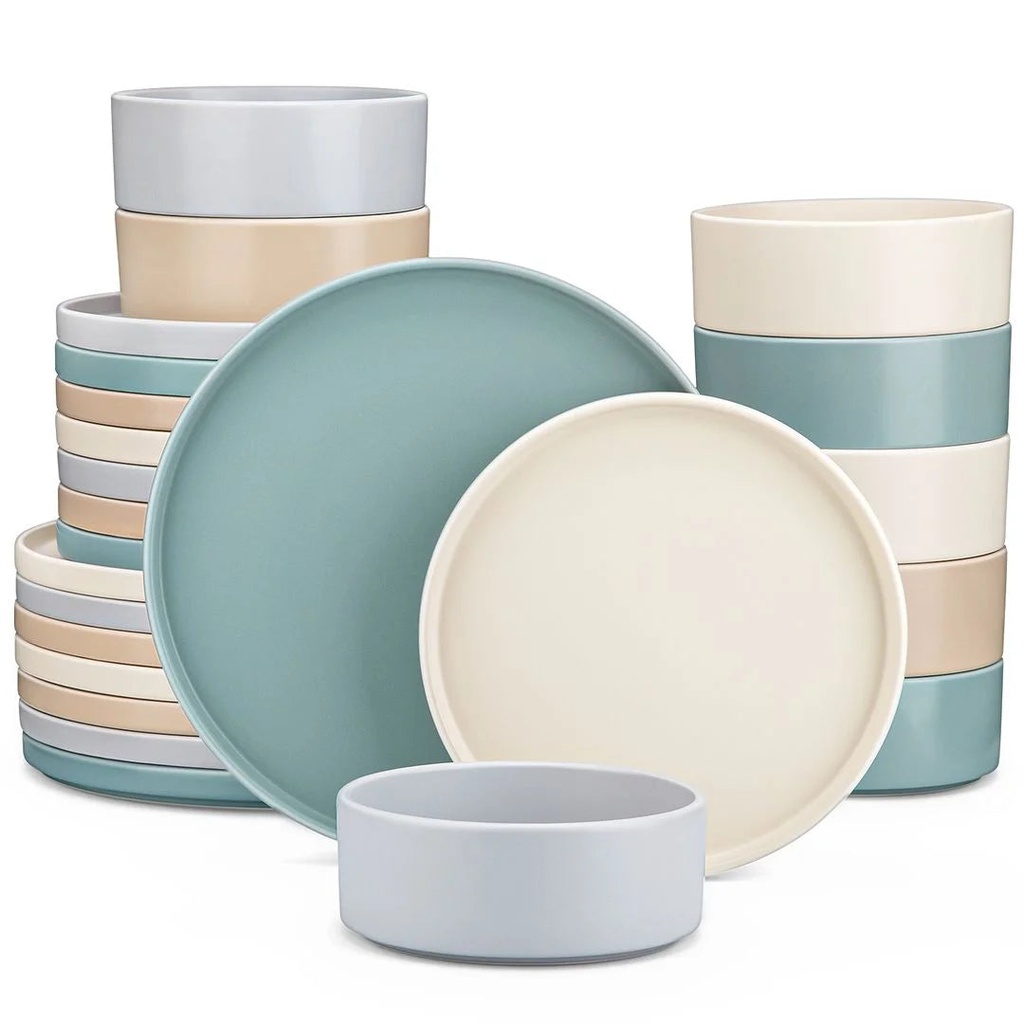 Vancasso, Series VENUS, 24-Piecedinnerware Set, Stoneware Tableware Plate Set, Service for 8, Multicolor
