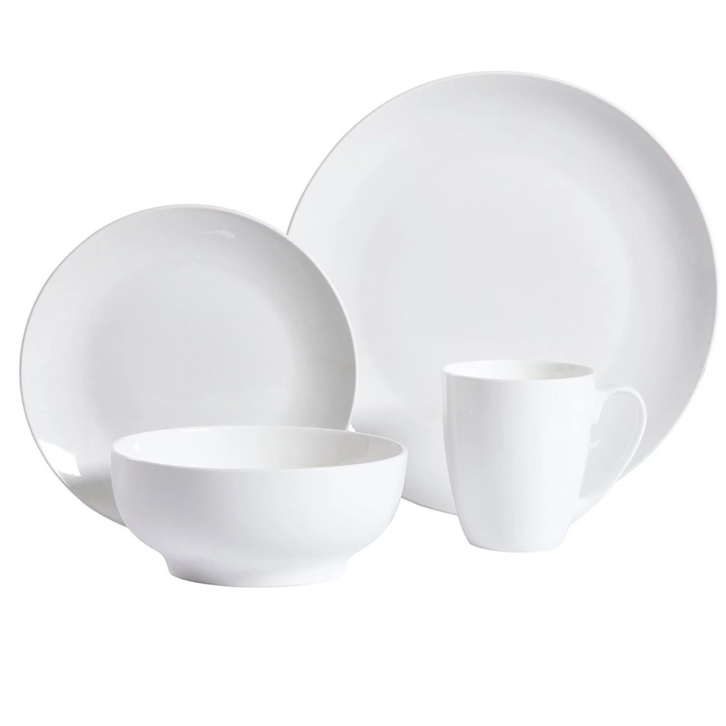 Gibson Home Ogalla 30 Piece round Porcelain Dinnerware Set in White
