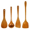 HOMEMAXS 1 Set of 4Pcs Kitchen Tools Cooking Wood-Made Utensil Kitchen Set for Family