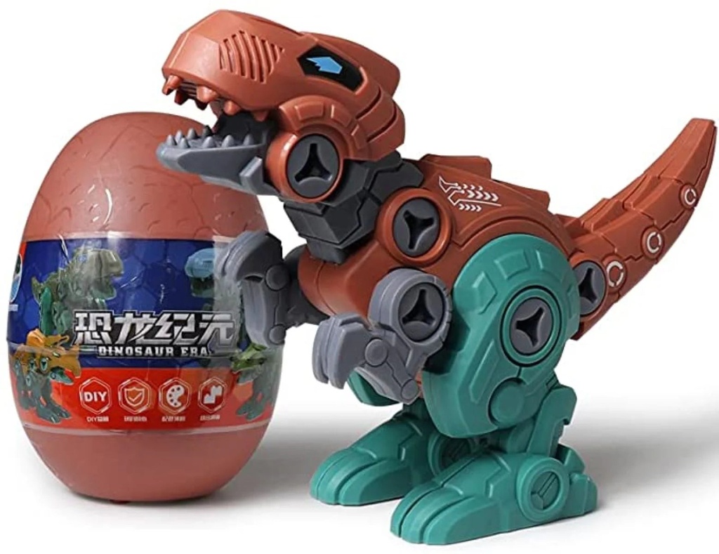 Channie'S Dino Egg T-Rex Toddler Puzzle Toy, Take Apart Tyrannosaurus Rex Dinosaur Building Toy, Easter Basket & Party Favor Action Figure Educational Dinosaurs for Boys and Girls