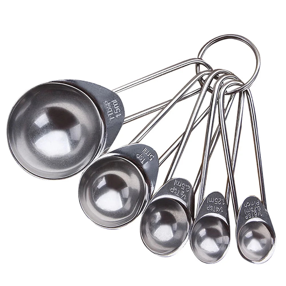 Kitchen Tableware Stainless Spoons Teaspoons Measuring Cooking Baking Utensil Steel Cups Kitchen，Dining & Bar