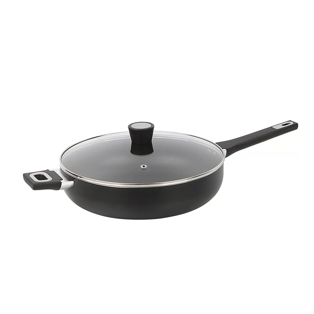 Mainstays 5-Quart Non-Stick Jumbo Cooker with Glass Lid, Black