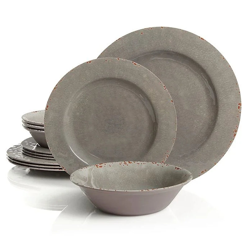 Studio California Mauna 12-Piece Dinnerware Set in Grey