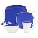 GBS Soho Lounge 16 Piece Stoneware Dinnerware Set in Cobalt