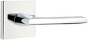 Emtek Privacy Set, Square Rosette, Helios Lever (Right Hand, Polished Chrome)