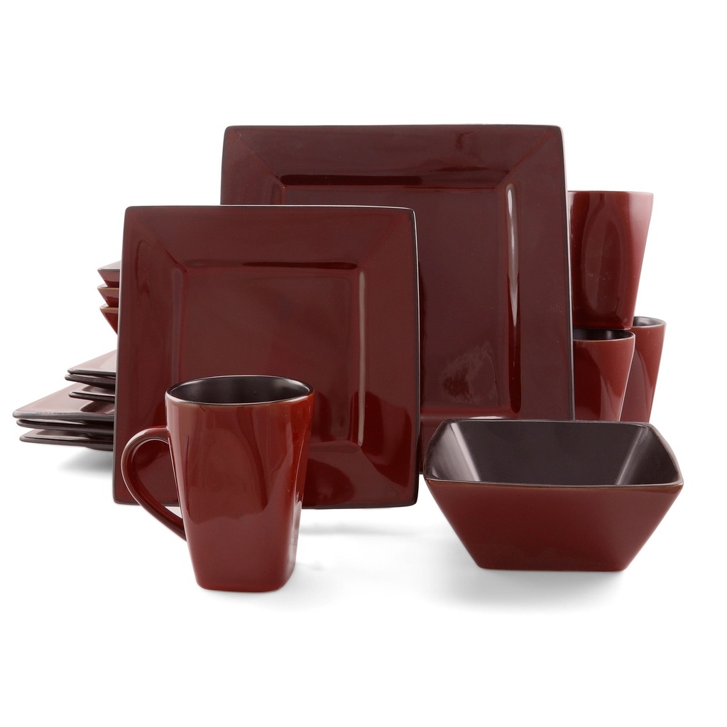 Gibson Kiesling 16 Pieces Hard Swuare Dinnerware Set