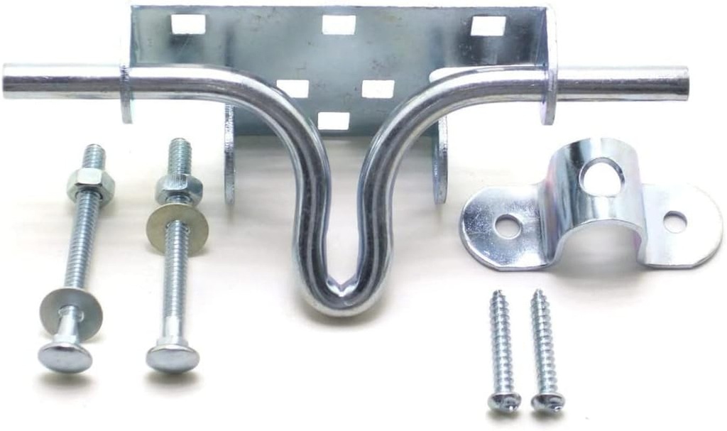 NU-SET 2891-3 Heavy Duty Steel Slide Action Gate Latch for Wooden or Metal Fences Shed Barn Doors Comes with Carriage Bolts and 1 Way Screw, 1-Pack