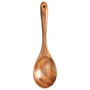 Binkne Cooking Utensils, Cooking Utensils, 10.2 Inch Large Wooden Spoon for Cooking Mixing Spoon Serving Spoons Big Non Stick Wood Spoon Spatula Long Handle Spoon Stirring Cooking Spoon, Teak Spoon X1